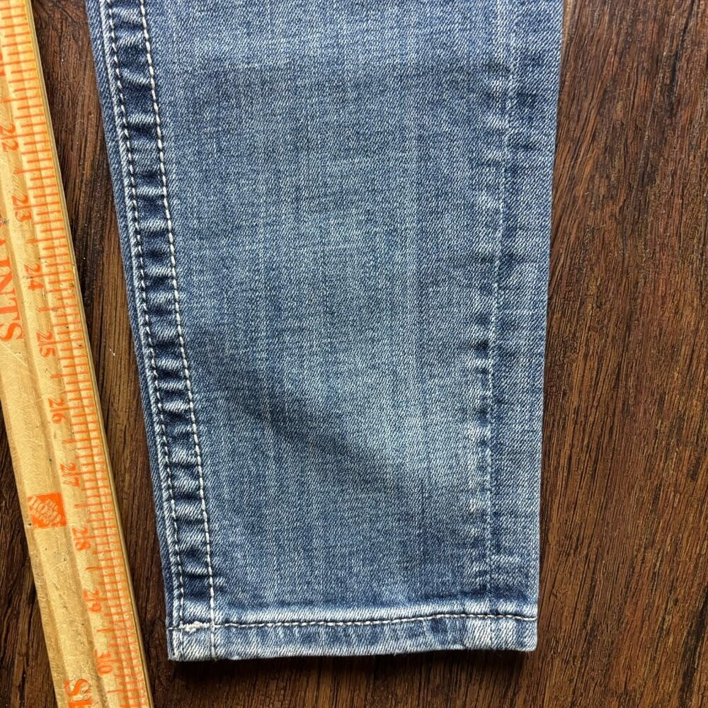 Miss Me Mid-Rise Skinny Jeans Sequin Angel Wings Distressed Light Wash Size 31 - Picture 8 of 11